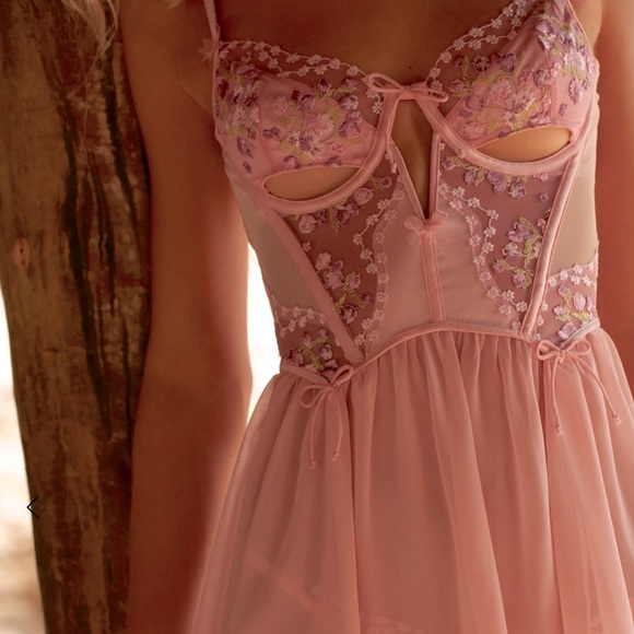 🍋 Lavender Fields Embroidery Bustier Slip Dress For Love and Lemons - Picture 7 of 10